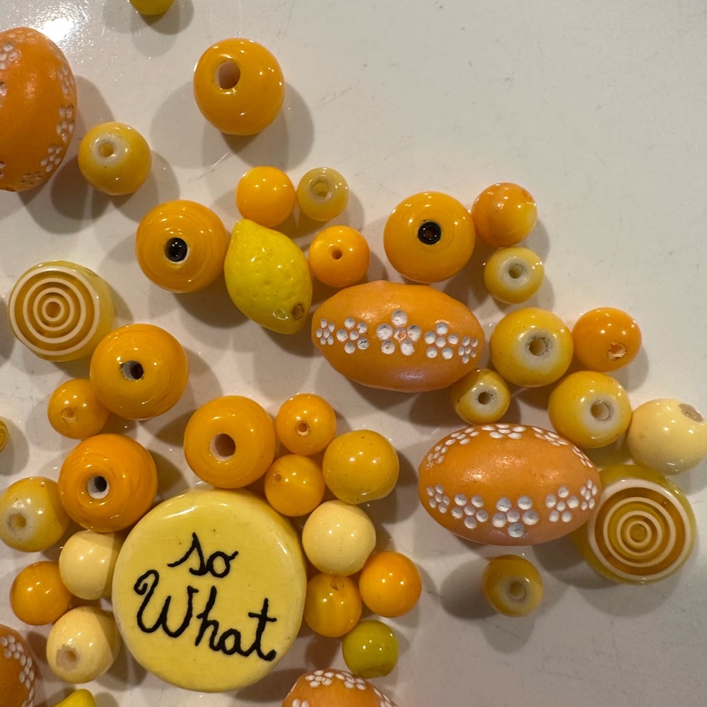 Orange and Yellow Bead lot for jewelry making - Picture 4 of 10